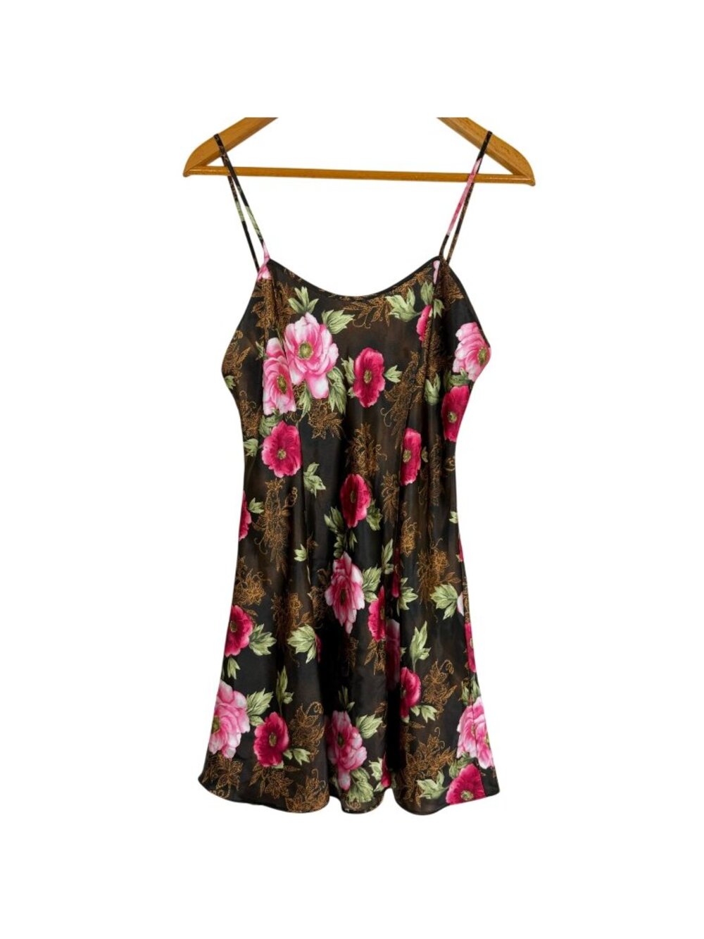 Sophia Delicates Lingerie Slip Dress Medium Bold Pink Roses Sexy Grunge Mob Wife